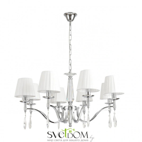 8316/8 CLASSI LN26 057 хром/белый, металл/хрусталь/текстиль Люстра E14 8*40W 220V MAGDA