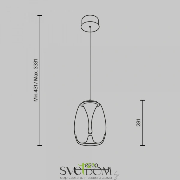 Подвесной светильник Maytoni MOD282PL-L8G3K1