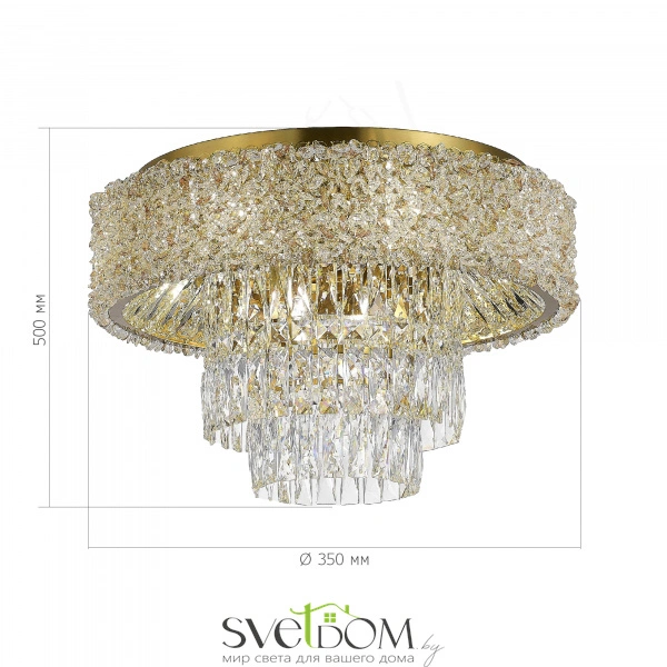 SL1637.302.10 Светильник потолочный ST-Luce Латунь/Прозрачный, Янтарный E14 10*60W SELINE