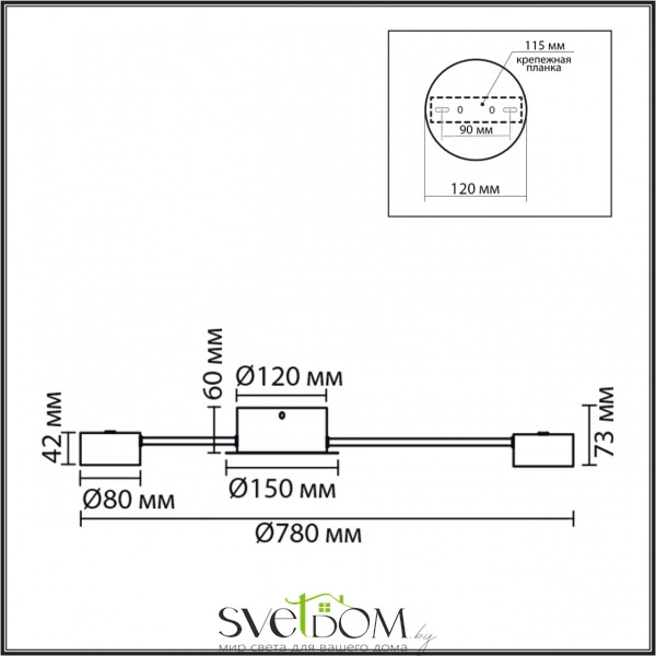 8343/8C COMFI LN26 252 белый, металл Люстра GX53 LED 8*7W 220V TORINA