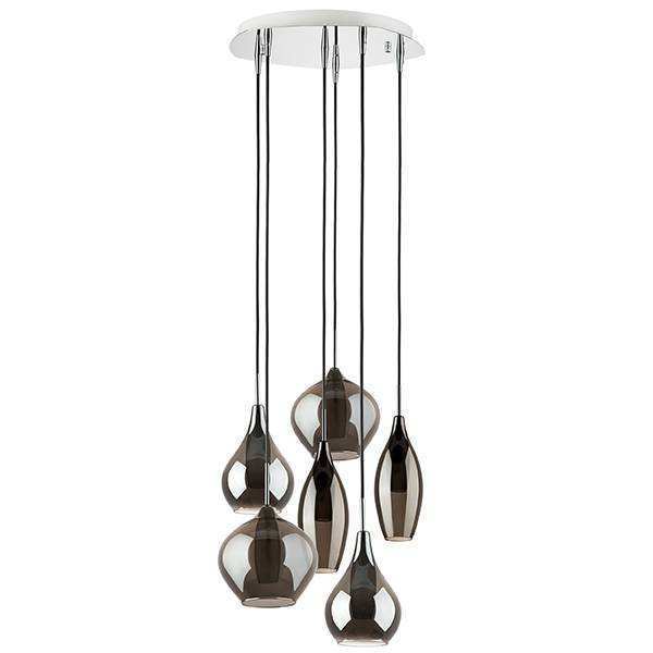 Lightstar 803067 Подвес PENTOLA 6х25W G9 ХРОМ/ДЫМЧАТЫЙ