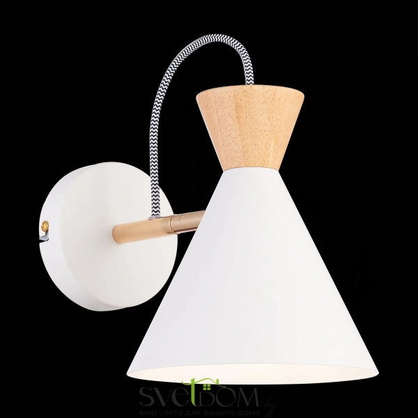 SLE125101-01 Светильник настенный Белый, Золотистый/Белый, Светлое дерево E14 1*40W MODICA