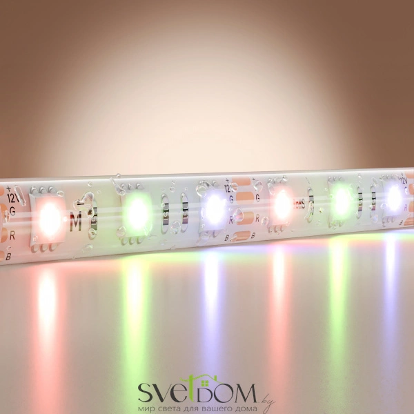 Светодиодная лента Base 12В 5050 14,4Вт/м RGB 5м IP 65 201196