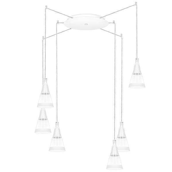 Lightstar 757066 Люстра CONE 6х40W GU10 БЕЛЫЙ МАТОВ/ПРОЗРАЧНО-МАТОВЫЙ