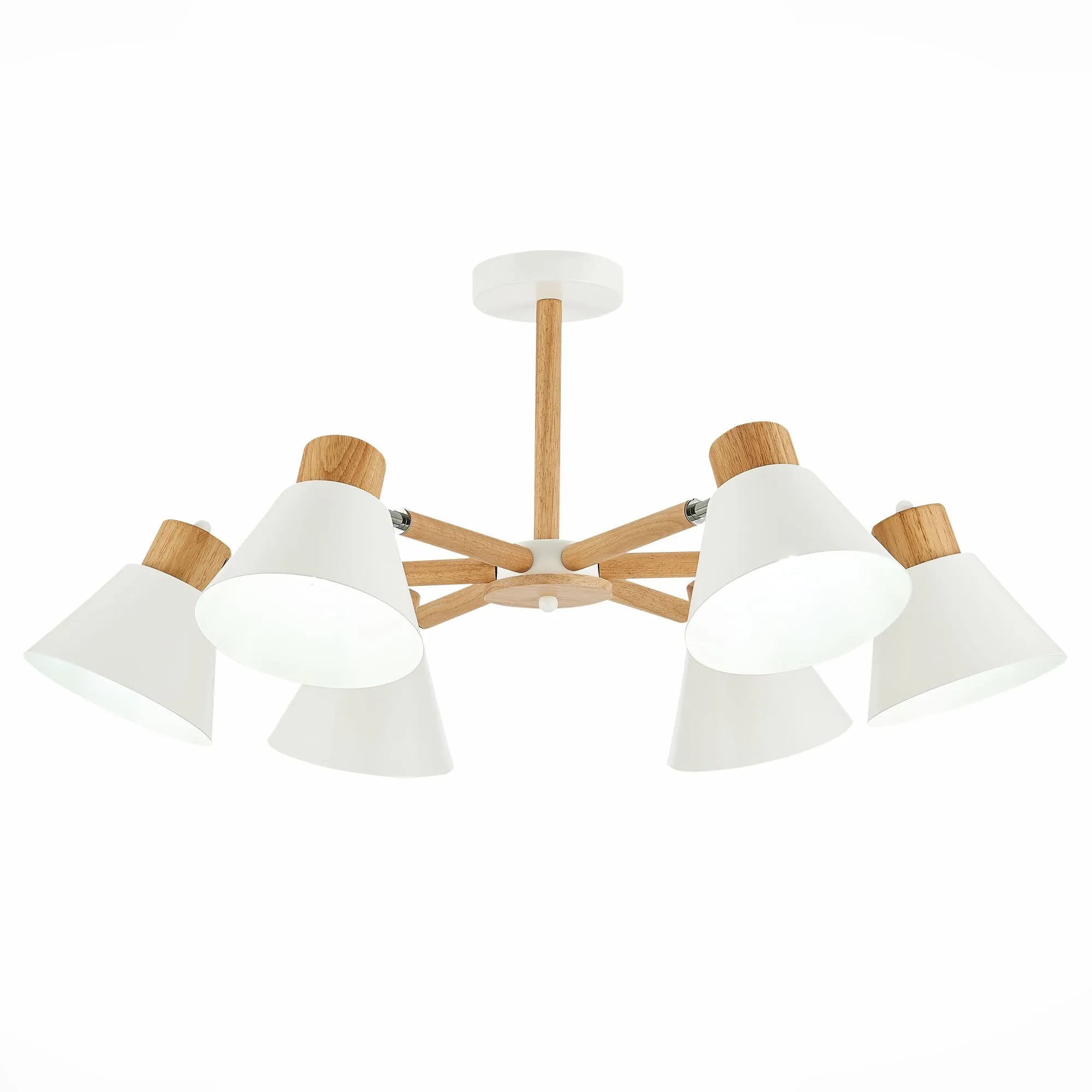 SLE103702-06 Светильник потолочный Светлое дерево, Белый/Белый E27 6*60W BUVE