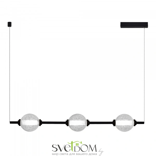 SL6120.403.03 Светильник подвесной ST-Luce Черный/Прозрачное кракелированное стекло LED 3*8,5W 3000K PEEK