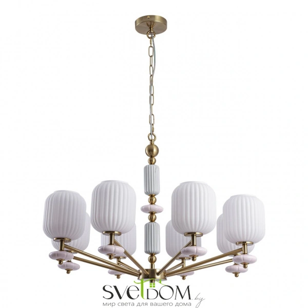 8334/8 MODERNI LN26 32 бронза/белый, металл/керамика/стекло Люстра E27 8*40W 220V ALEGRA