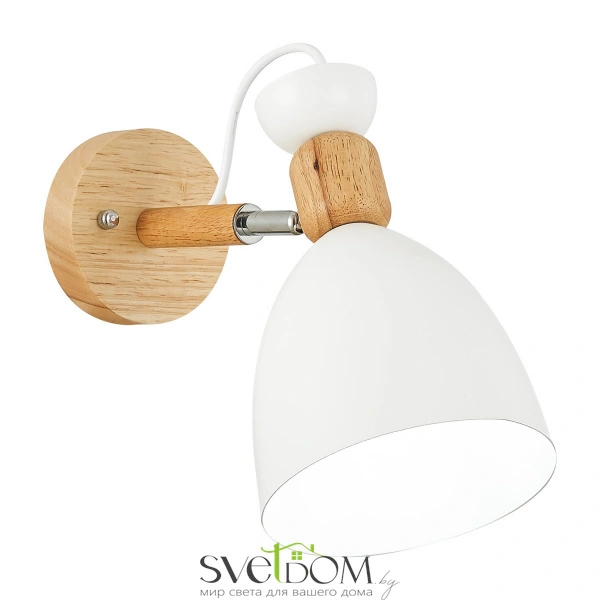 SLE103801-01 Светильник настенный Светлое дерево, Белый/Белый E27 1*60W BALCAMO