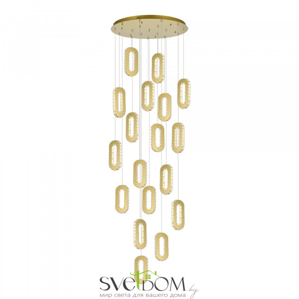 SL6506.203.18 Светильник подвесной ST-Luce Золотистый/Золотистый, Прозрачный LED 18*9W 3000K ALLUNGO