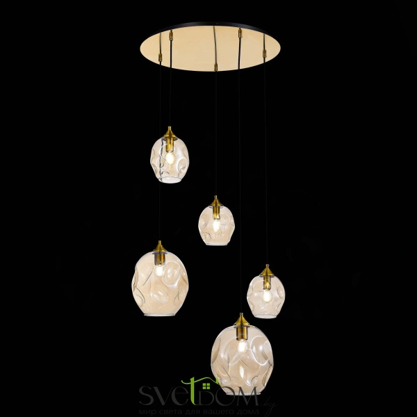 SL1188.303.05 Люстра подвесная ST-Luce Латунь/Коньячный E14/E27 3+2*40W IDESIA