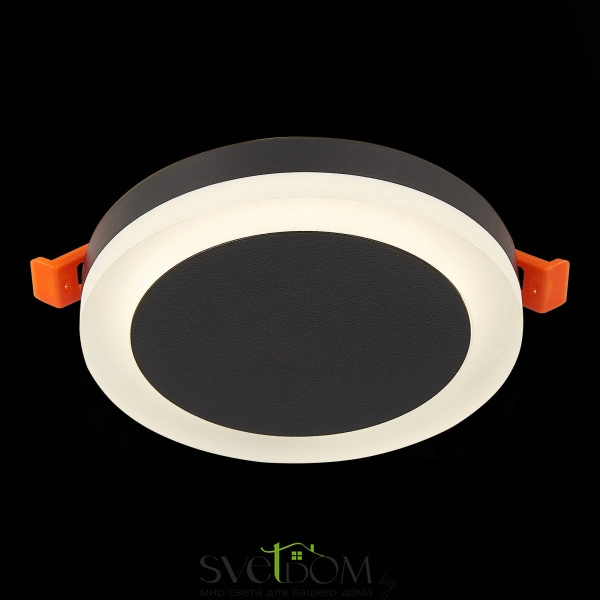 ST104.442.06 Светильник встраиваемый Черный LED 1*6W 4000K 468Lm Ra>80 120° IP20 D110xH20 170-240V Встраиваемые светильники