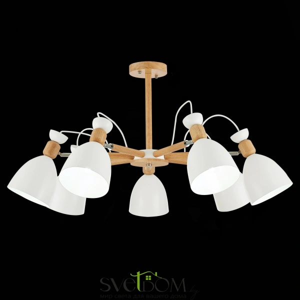 SLE103802-07 Светильник потолочный Светлое дерево, Белый/Белый E27 7*60W BALCAMO