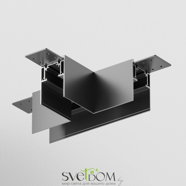 Коннектор Т-образный Gravity накладной черный TRA010CT-41B