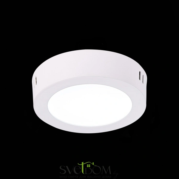 ST112.532.06 Светильник настенно-потолочный Белый LED 1*6W 3000K 330Lm Ra80 120° IP20 D110xH28 90-26 Накладные светильники