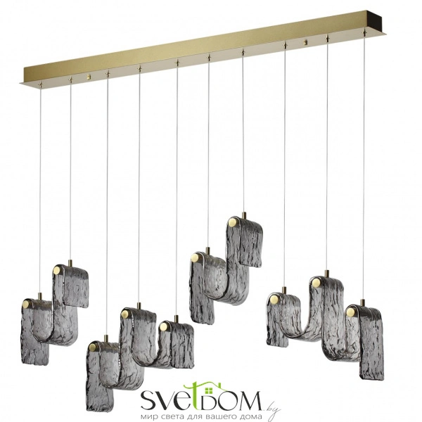 5106/52L L-VISION ODL26 549 брашинг/дымчатый металл/стекло Люстра линейная LED x 52W 4000K FLOW