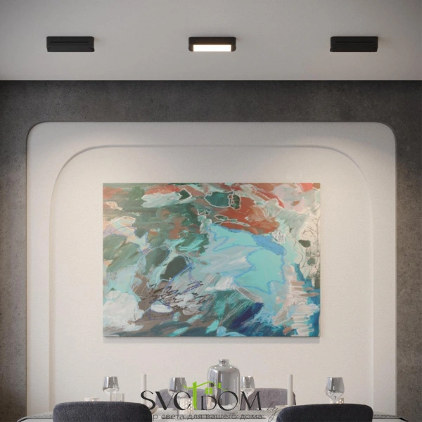 359799 OVER NT25 400 черный Светильник накладной с переключ. цв. температуры IP20 LED 12W 180-265V 2700К/3200К/4000К ITER