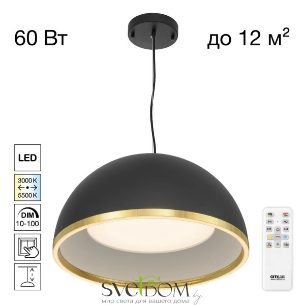 CITILUX CL736251 FLOOM Черный+Золото Светильник Подвесной