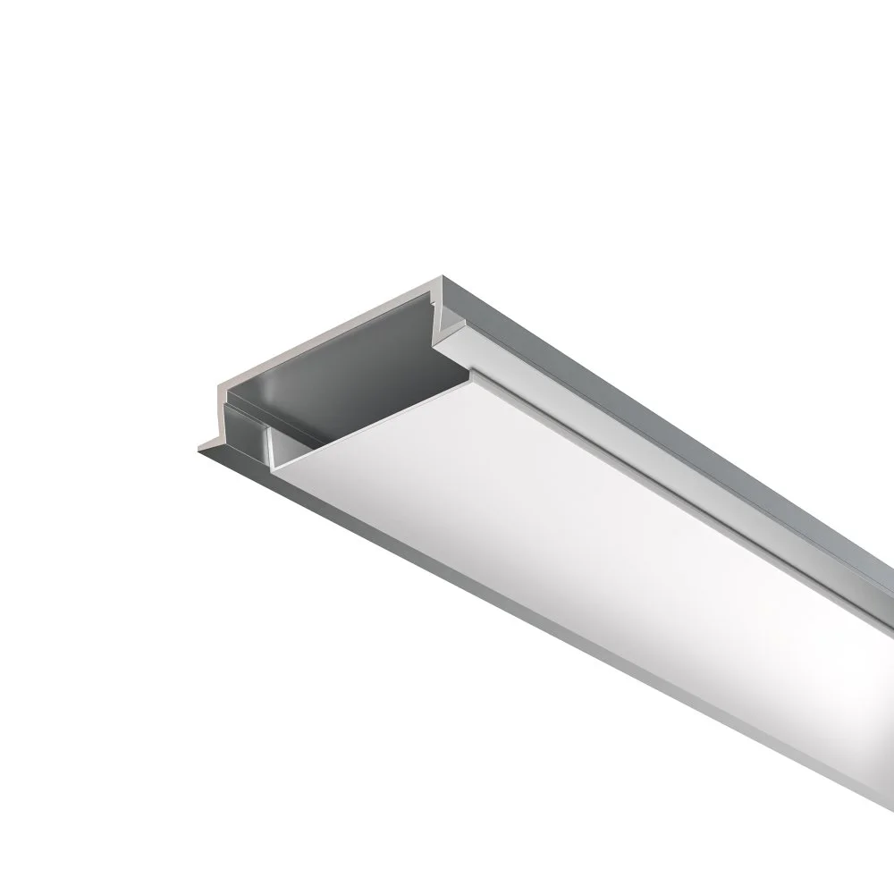 Алюминиевый профиль встраиваемый с накладным фланцем 30x6 (Серебро, 2 м), ALM-3006-S-2M 632018