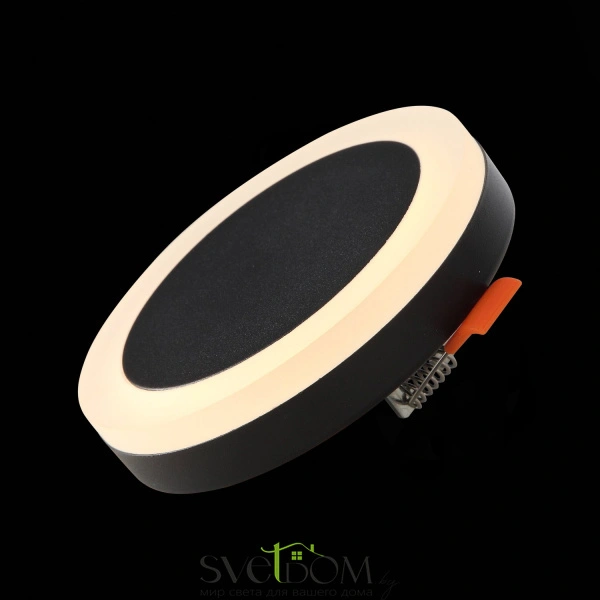ST104.402.06 Светильник встраиваемый Черный LED 1*6W 3000K 468Lm Ra>80 120° IP20 D110xH20 170-240V Встраиваемые светильники
