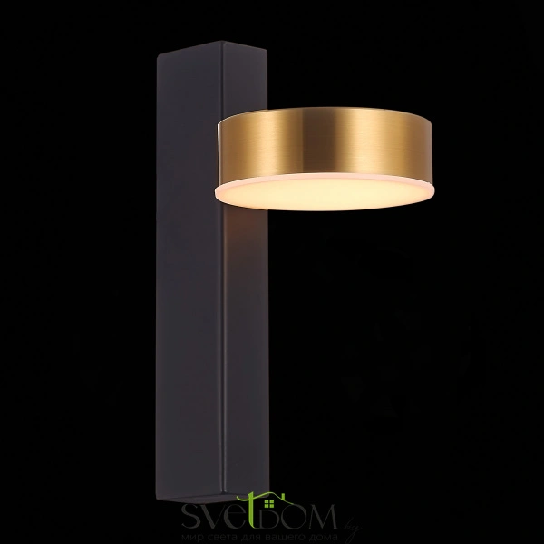 SL6000.301.01 Светильник настенный ST-Luce Черный/Латунь LED 1*7W 3000K PANCES