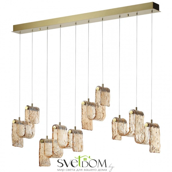 5105/52L L-VISION ODL26 547 брашинг/янтарный металл/стекло Люстра линейная LED x 52W 4000K FLOW