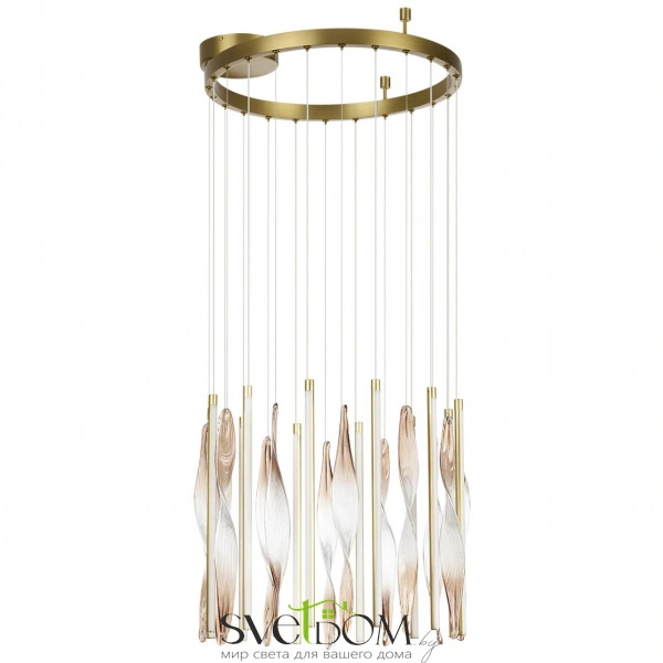 5468/66L L-VISION ODL_EX27 сатинированн.латунь/градиент коричн./металл/стекло Люстра LED*66W 3500K SPIRA