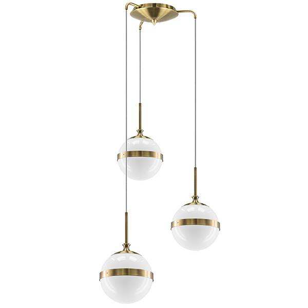 Lightstar 813131 Люстра GLOBO 3х40W E14 electroplating bronze/white