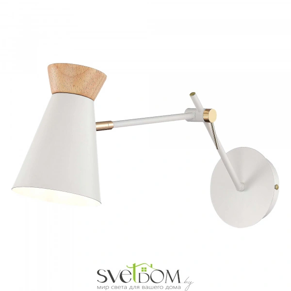 SLE1252-501-01 Светильник настенный Белый, Золотистый/Белый, Дерево E27 1*60W ALFEO