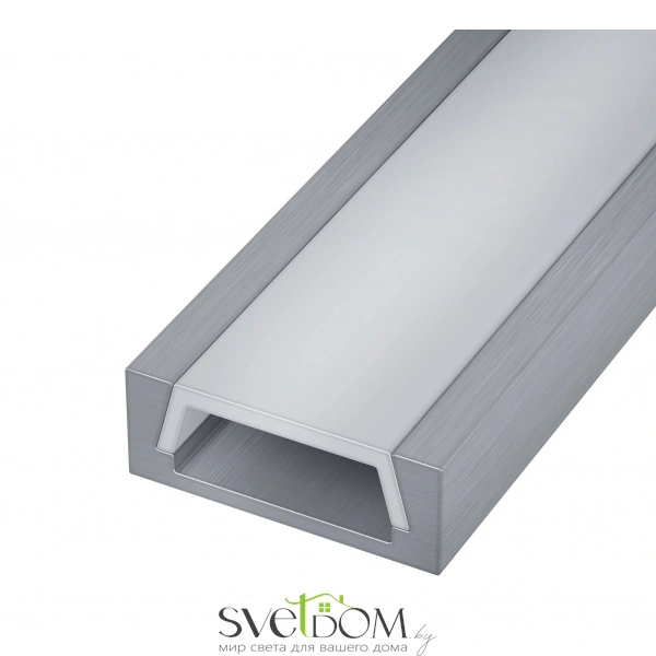 ST017.129.01 Накладной профиль с рассеивателем (Комплект: Рассеиватель 2м; Заглушки 2шт; Монтажная с Светодиодные ленты