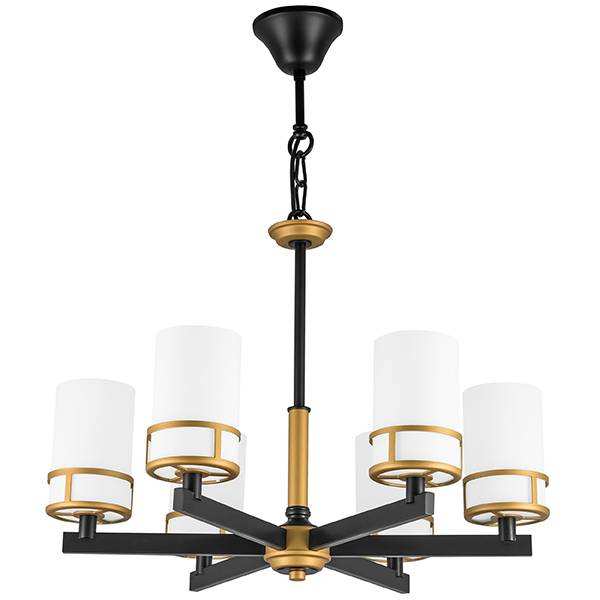 Lightstar 731067 Люстра CERO 6х40W E14 ЧЕРНЫЙ/ЗОЛОТО/БЕЛЫЙ