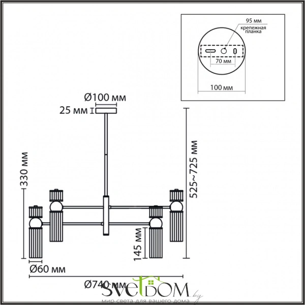 8276/8 MODERNI LN26 162 латунь/прозрачный, металл/стекло Люстра Е14 8*40W 220V DENVER
