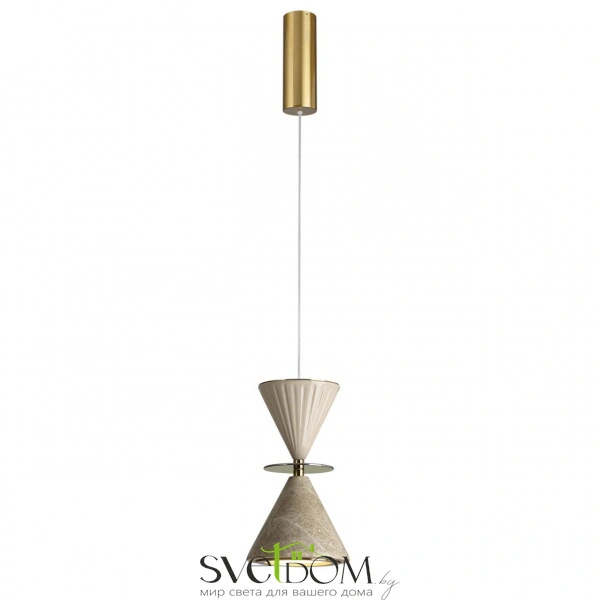 5475/10LC L-VISION ODL_EX27 сатинированн.латунь/бежевый/металл/стекло/мрамор/керамика Подвес LED*10W 3000K 699lm JAZZ