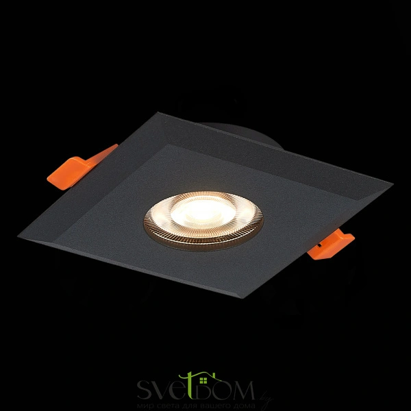 ST204.408.01 Св-к встр. Черный GU10 1*50W  L94xW94xH25 220V Без ламп Встраиваемые светильники