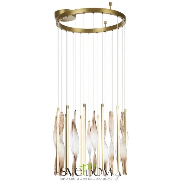 5468/66L L-VISION ODL_EX27 сатинированн.латунь/градиент коричн./металл/стекло Люстра LED*66W 3500K SPIRA