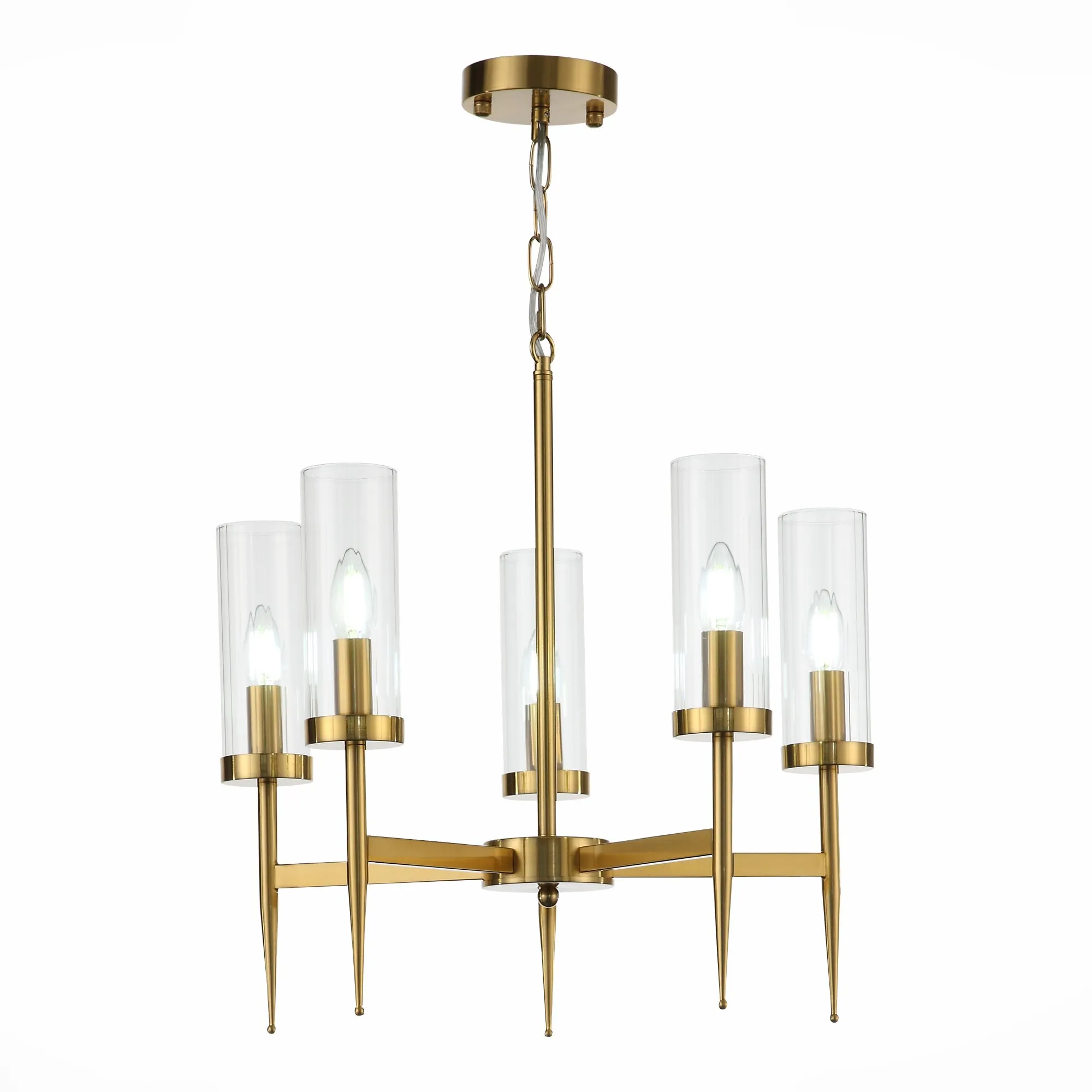 SL1159.303.05 Люстра подвесная ST-Luce Латунь/Латунь, Прозрачный E14 5*60W ACAZIO