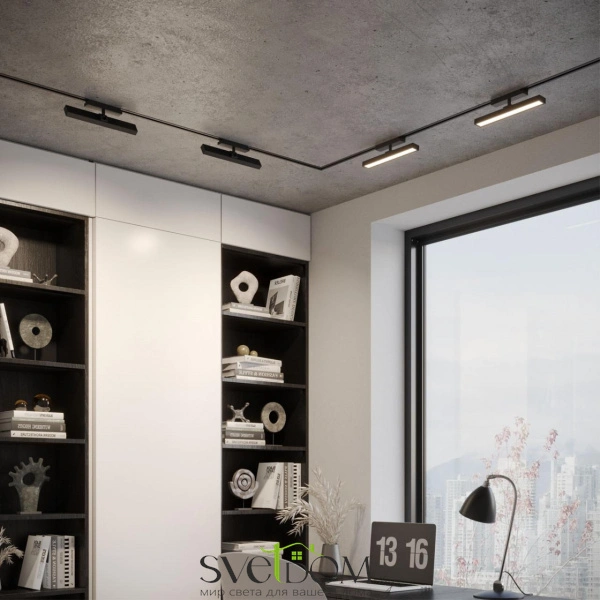 359772 PORT NT25 242 черный Светильник однофазный двухжильный трековый с переключ. цв. температуры IP20 LED 18W 180-265V 2700К/3200К/4000К STRATUS