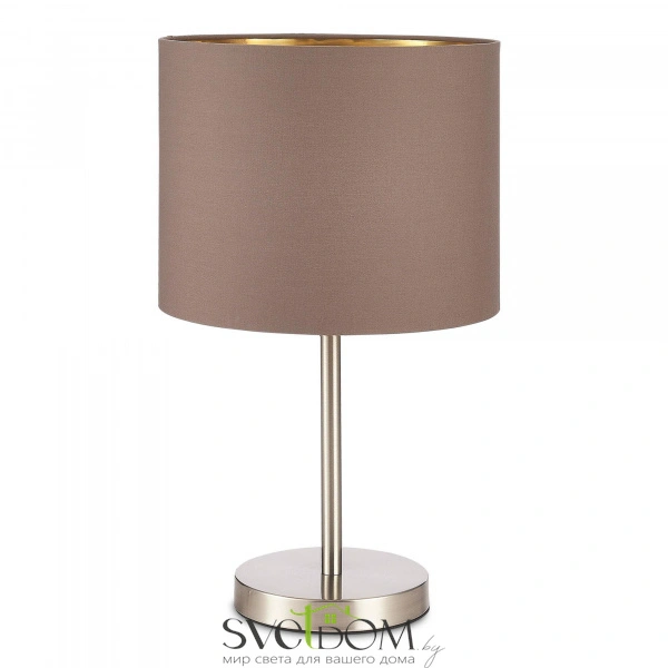 SLE300574-01 Прикроватная лампа Никель/Темно-бежевый, Золотистый E27 1*40W BRESCIA