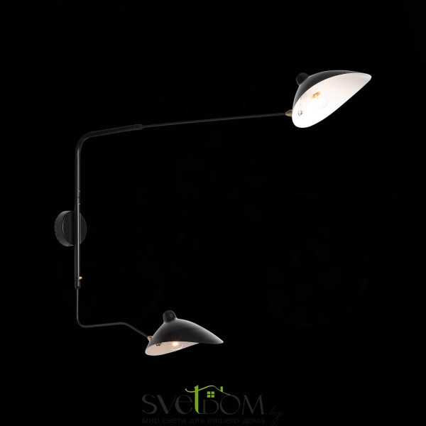 SL305.401.02 Светильник настенный ST-Luce Черный/Черный, Белый E27 2*60W SPRUZZO