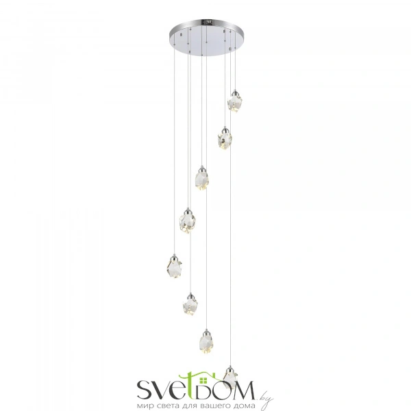 SL6114.103.08 Светильник подвесной ST-Luce Хром/Прозрачный LED 8*3W 3000K CASCATO