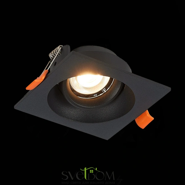 ST208.418.01 Св-к встр. Черный GU10 1*50W  L94xW94xH40 220V Без ламп Встраиваемые светильники