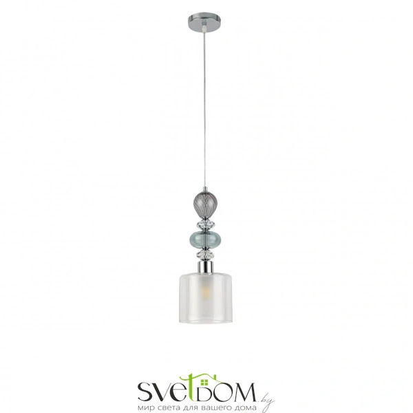 8292/1A MODERNI LN26 367 хром/белый/прозрачный, металл/стекло/хрусталь Подвес E27 1*60W 220V GANNA