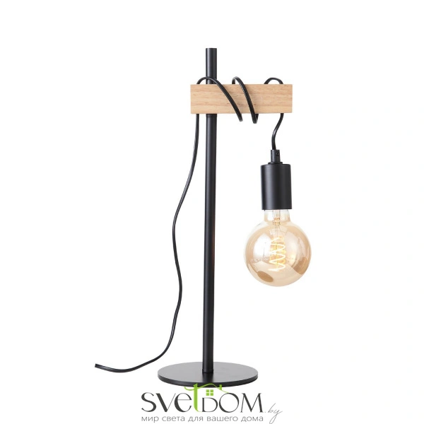 SL1142.404.01 Прикроватная лампа Черный, Светлое дерево E27 1*60W BAGETTI