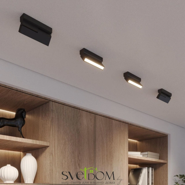 359765 OVER NT25 398 черный Светильник накладной с перекл. цв. температуры IP20 LED 6W 180-265V 2700К/3200К/4000К EOS