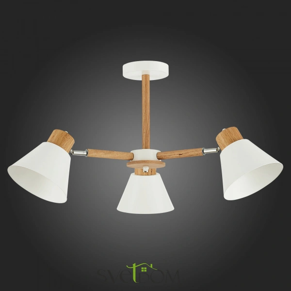 SLE103702-03 Светильник потолочный Светлое дерево, Белый/Белый E27 3*60W BUVE