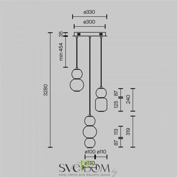 Подвесной светильник Maytoni MOD273PL-L33G3K