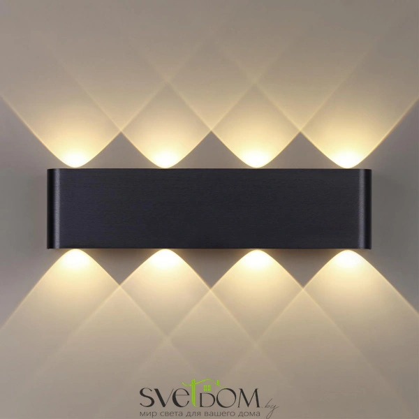 7191/8WL HIGHTECH ODL27 Настенный светильник черный браш./металл IP20 LED 8W 3000K 220V MAGNUM