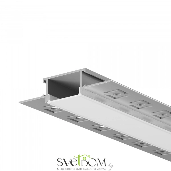 Алюминиевый профиль встраиваемый скрытого монтажа 61x14 (Серебро, 3 м), ALM-011-S-3M 636009