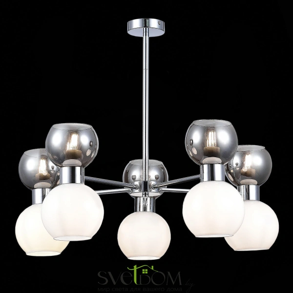 SLE1138-102-10 Светильник потолочный Хром/Белый, Дымчатый E27 10*60W THONET