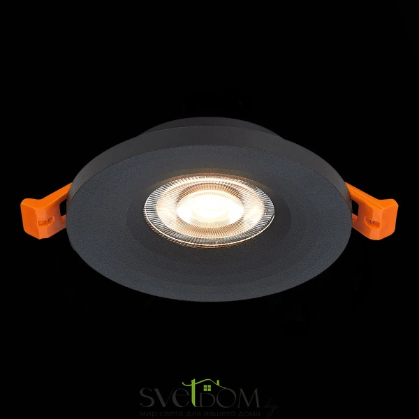 ST205.408.01 Св-к встр. Черный GU10 1*50W  D95xH27 220V Без ламп Встраиваемые светильники