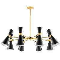 Lightstar 816087 Люстра DUMO 8х40W E14 ЧЕРНЫЙ МАТОВЫЙ/ЗОЛОТО